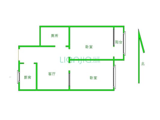 裕华园 2室1厅 东 西-户型图