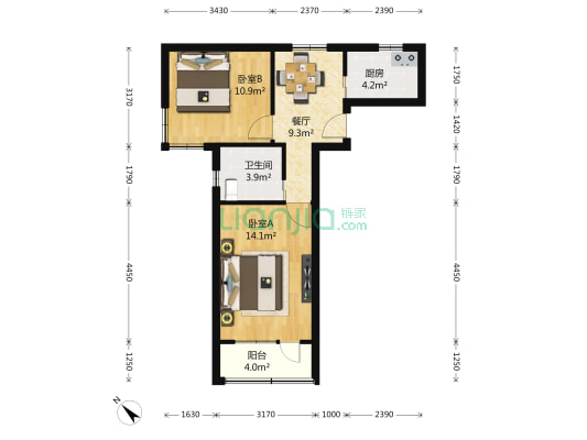 南苑四村 2室1厅1卫 57平方