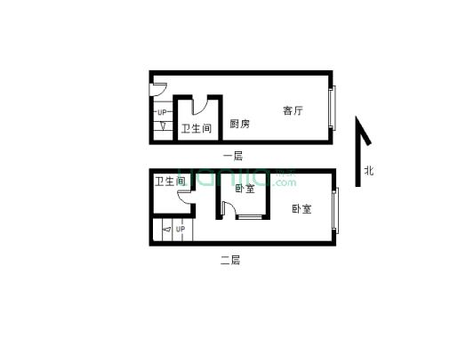青城公寓 房子精装修可以商用可以居住 挑高高-户型图