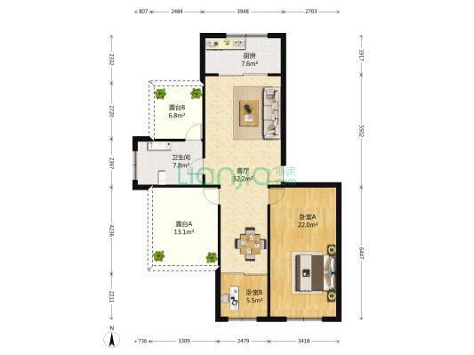 绿洲半岛一期 2室1厅1卫 101平方