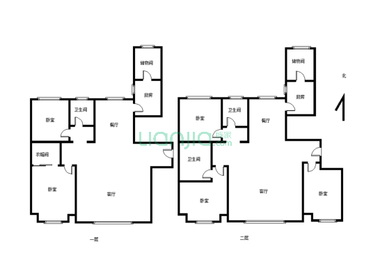 房子是2+3   格局好 使用面积大-户型图