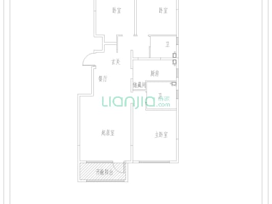 南北通透 一梯两户 好楼层采光视野好-户型图