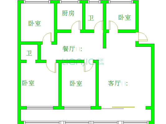 鹏润四季花园 4室2厅 南 北-户型图