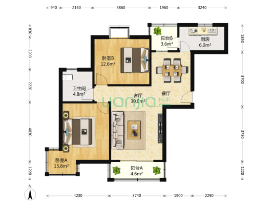 星胜客（南） 2室2厅1卫 0平方