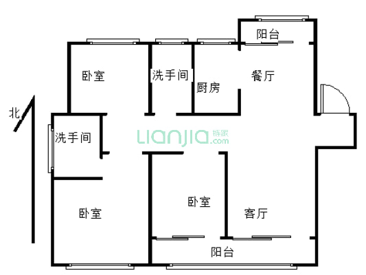 诚心出售 三室 边户 既卖既装 朝族大道和明仁路交叉口-户型图