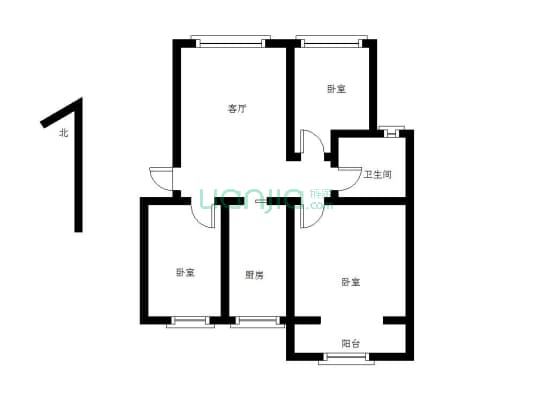 阳光家园，三室两厅，一厨一卫，全款-户型图