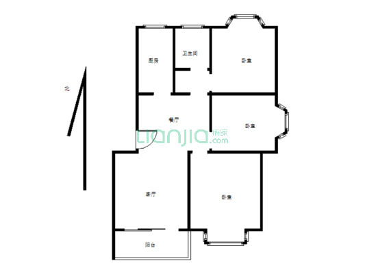 法姬娜欧洲城三期，一楼带院，三室两厅一卫-户型图