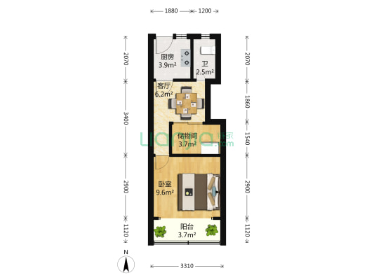 延安西路1782弄 1室1厅1卫 40平方