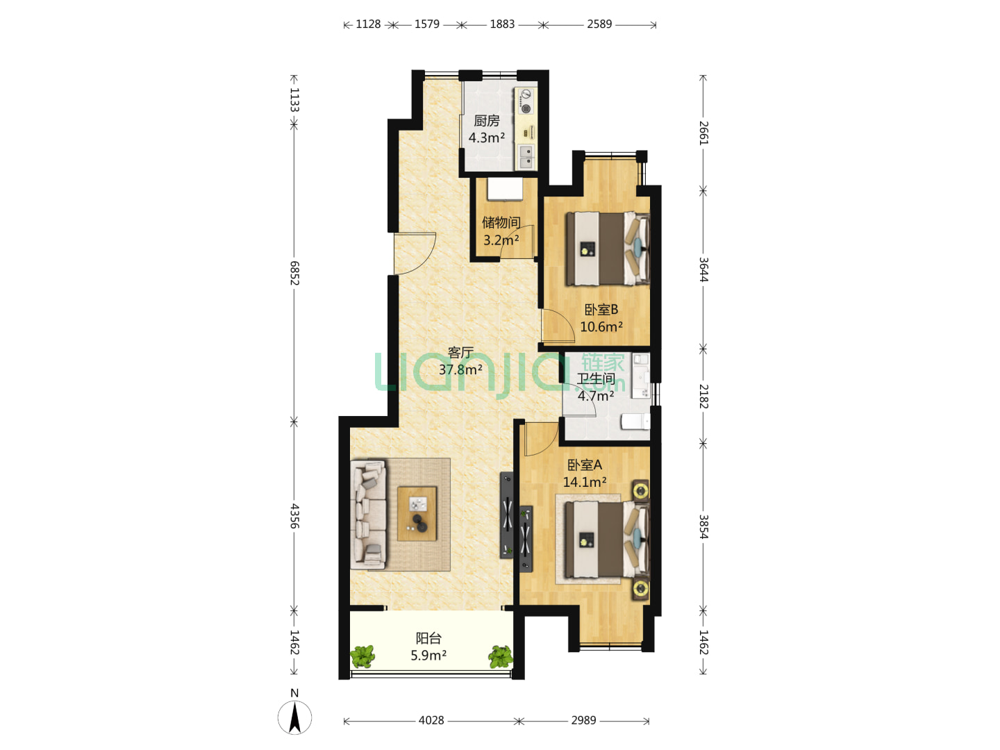 开发区二手房 亦庄开发区其它二手房 悦廷二手房 当前房源× 户型分间