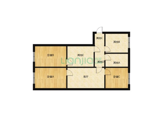 滏化住宅楼三室两厅98平米83万南北通透老证带地下室-户型图