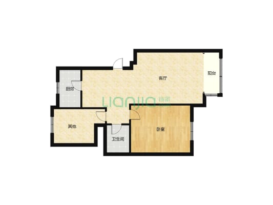 拉德芳斯洋房步梯，精装修，干净温馨两居室-户型图