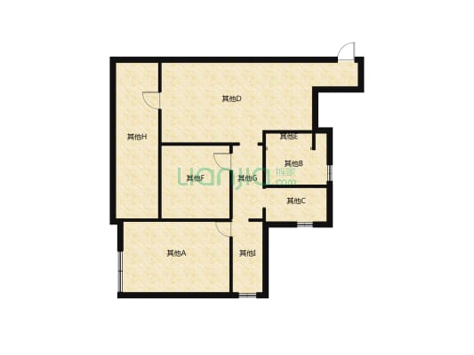 海通衡州府两房两厅两卫100平方-户型图