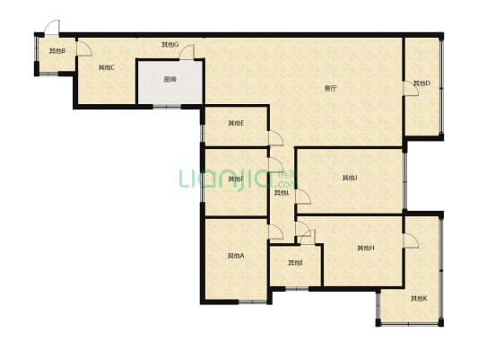丽天名园精装四房两厅两卫227平方-户型图