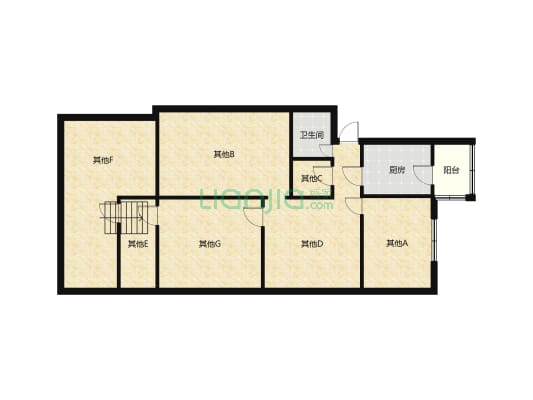 此房房龄较新 1楼 三居室 带小 院 南北通透 满五唯一-户型图