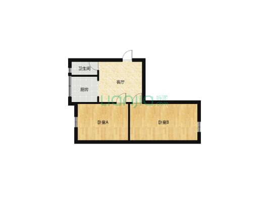 急售    陵东街37号院  精装两居室    带小房 老证-户型图