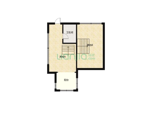 拉德芳斯复式一居室挑高5.4米都可以精装修随时看房-户型图