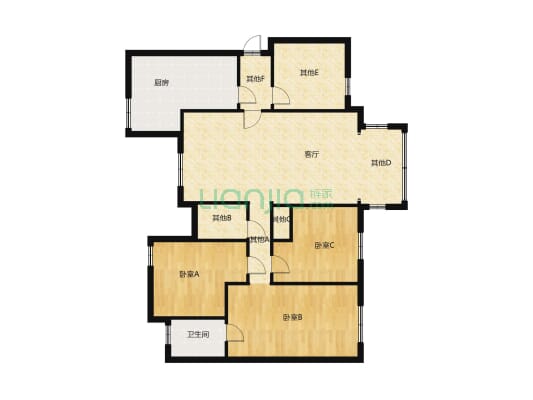 家和小区   低楼层  南北通透-户型图
