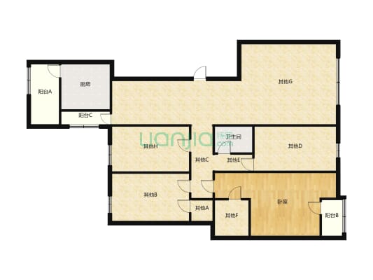 武安市财富小区 三居室 拎包入住 看房随时-户型图