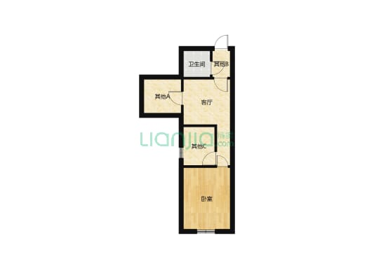 银泰红城精装两居室，带独立晾晒区与厨房，天然气入户-户型图