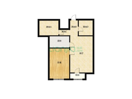 美罗城 两室 精装 中间楼层的房子-户型图