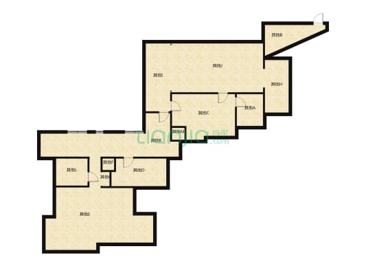 此房满两年了税比较少位于小区中间位置二房两厅一卫-户型图