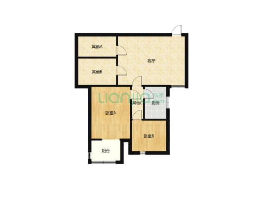 小区单价合适的房子，百家乐园，3居室老证能贷款-户型图