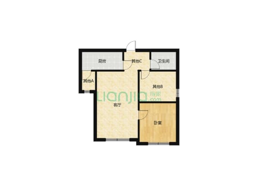 美林山 环境优美托斯塔拉风格 精装两室可当婚房-户型图