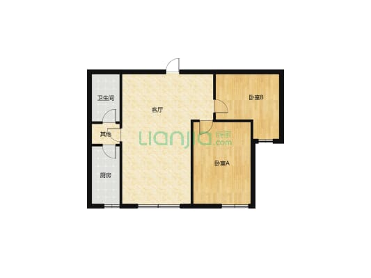 新业美居，2室2厅1卫，中间楼层可以贷款-户型图