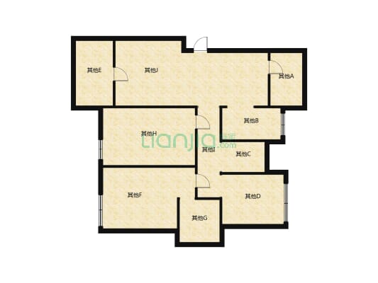 银泰红城三房，电梯房，毛坯房，位置好-户型图