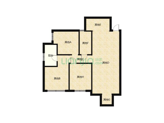 银泰城高层三居室，总价低无抵押钥匙在手随时可看房-户型图