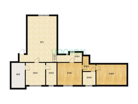 湘江南路 标准四室二厅二卫 房龄新 楼层低 价格实惠-户型图