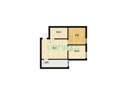 百家乐园A区，舒适小两居，楼层好，价格低-户型图