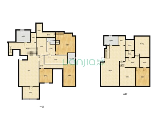 陆家新区 原房东精装 上下复式 实得面积达到300多平-户型图