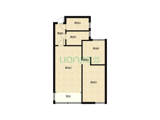 美的拉德芳斯北区新交半年现房2居室全明户型可贷款-户型图