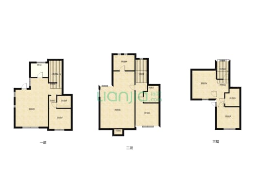 碧桂园 三层双拼别墅 毛坯房 前后两个小院-户型图