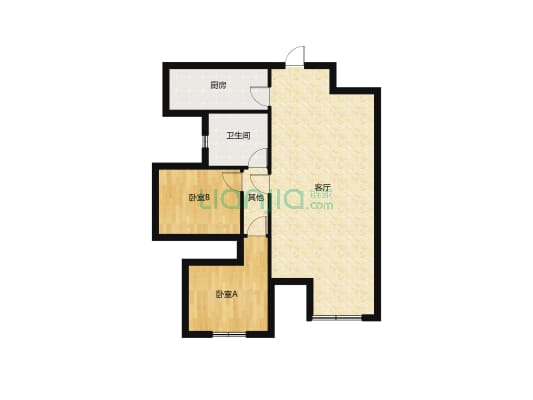 赵都新城泰和园两居室精装修，带全套-户型图