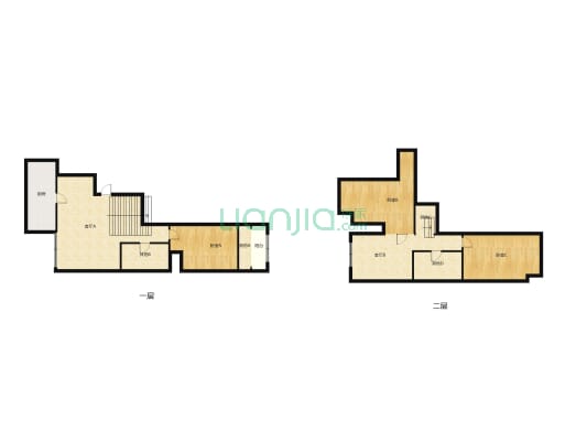 毕加索，复式，单层106平米，精装修，三室两厅两卫。-户型图