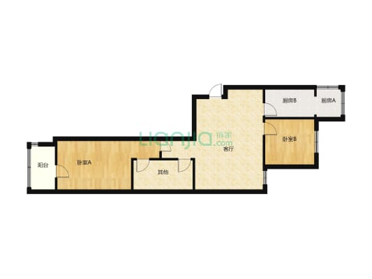 丛台区 小高层 电梯两居室 单价8600业主诚心售-户型图