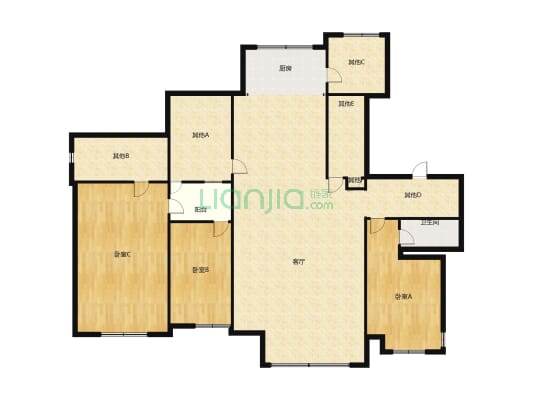 尚东城精装大平层  现代化设计 给你一个明星的家-户型图