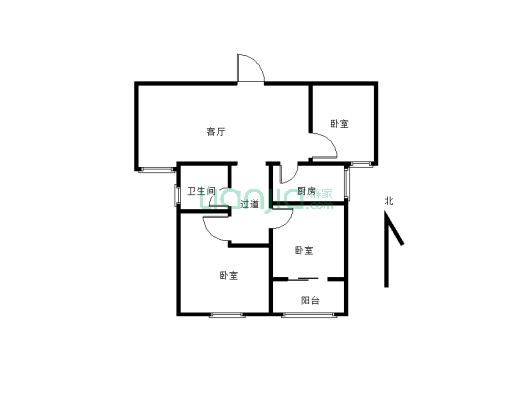 房子是祥瑞家园三室两厅一卫的房子两提三户-户型图