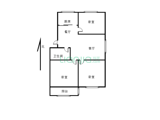 育龙鑫城  三房两厅两卫    简装修  拎包入住-户型图