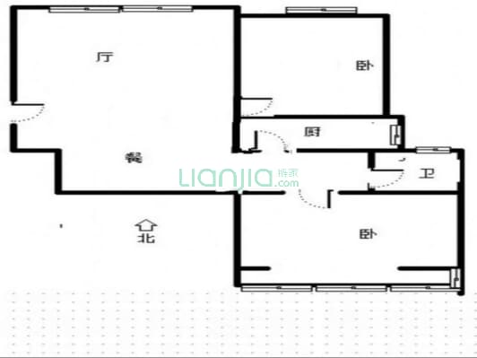 云景城 2室1厅 南-户型图