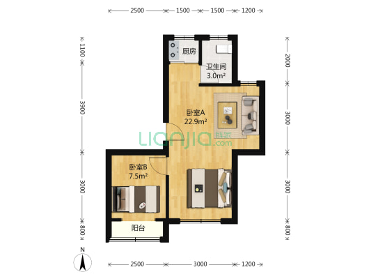 宝山七村 2室1厅1卫 73平方
