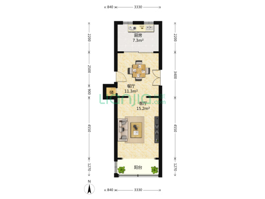 共和三村 1室2厅0卫 49平方