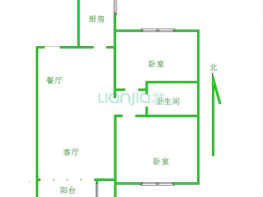 未来城   通透大两居室   采光好-户型图