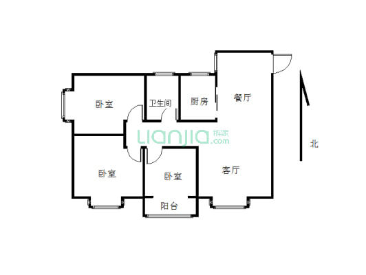 儒俊和园，精装修3室2厅，有证，满两年，可贷款-户型图