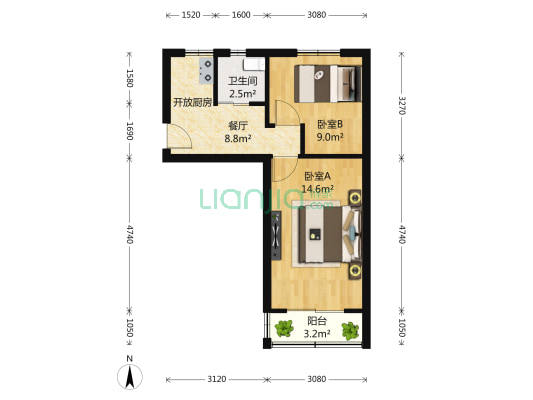 延安西路1265弄 2室1厅1卫 50平方