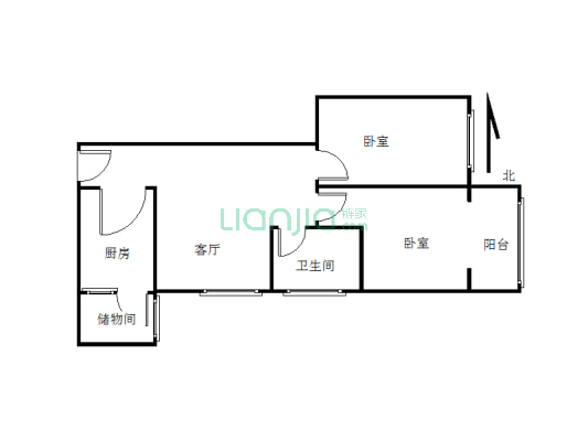 克拉公寓 2室1厅 东南-户型图