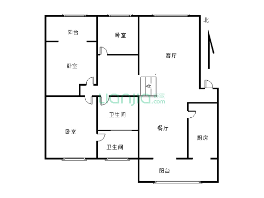 滨江花园 3室2厅 南-户型图