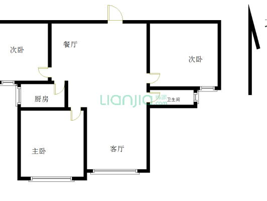 业主诚售祥悦城三居室 满五唯一 南北通透-户型图